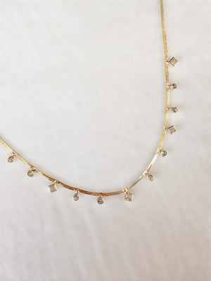 Bejeweled Herringbone Necklace